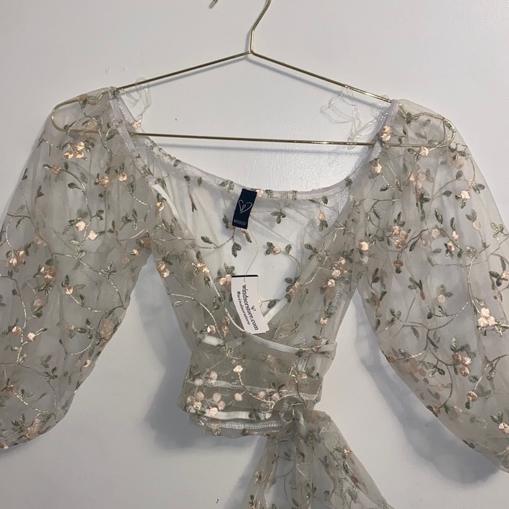 NWT sheer floral top